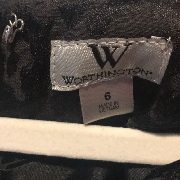 Worthington Little Black Animal Print Dress Size 6 - Picture 6 of 9